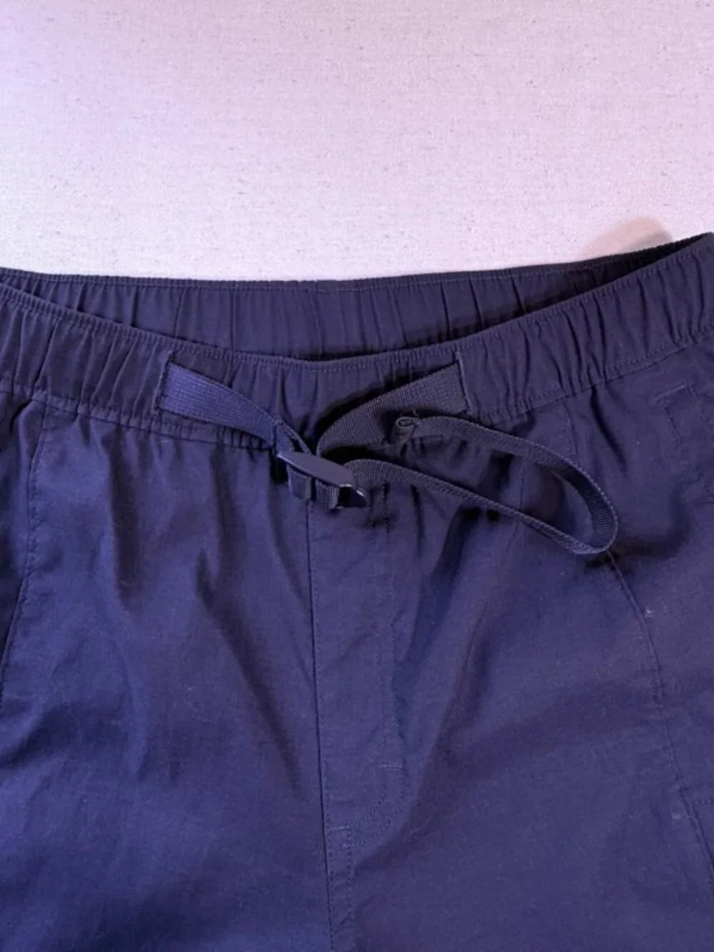 The North Face Mens S Belted Cargo Hiking Shorts Pockets Navy Blue Lightweight